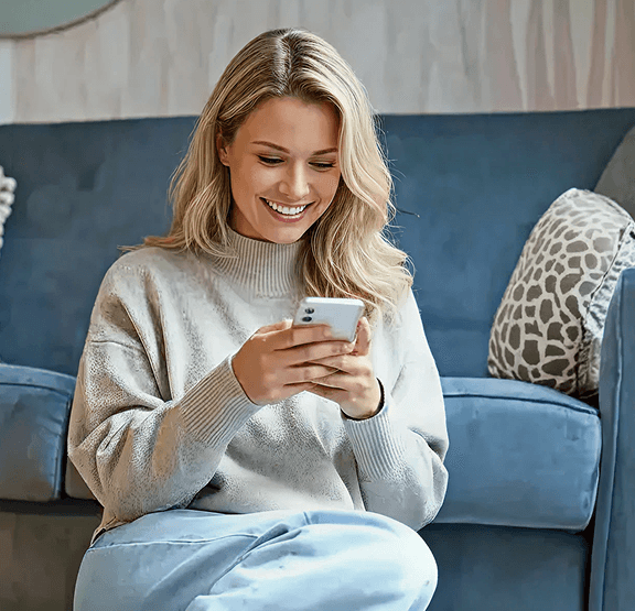 Woman using LoopEarn app